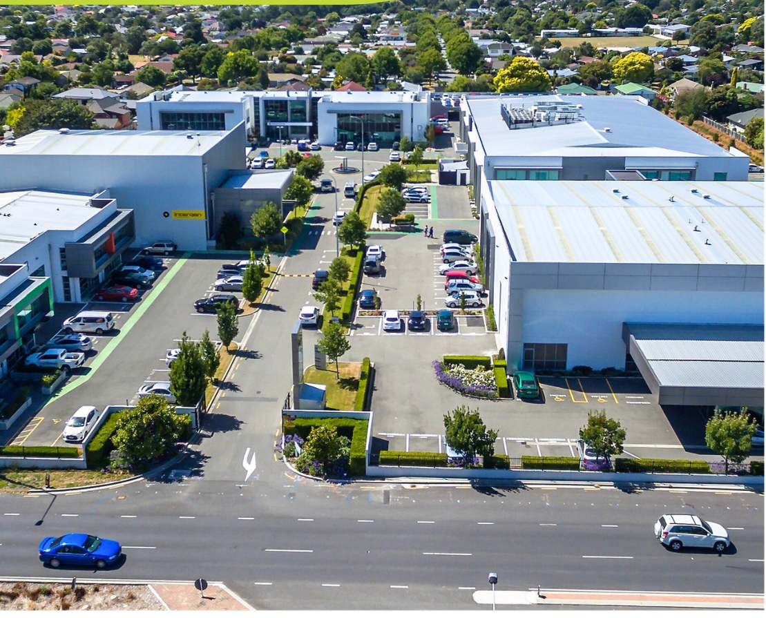 Aerial view of Airport Business Park from Russley Road